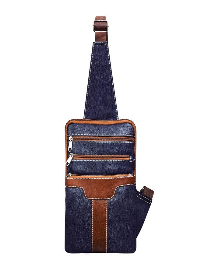 ABYS حقيبة كتف جلدية أصلية من ABYS، حقيبة كروس بودي للسفر/العمل، حقيبة كتف جانبية واحدة للرجال - Image 4