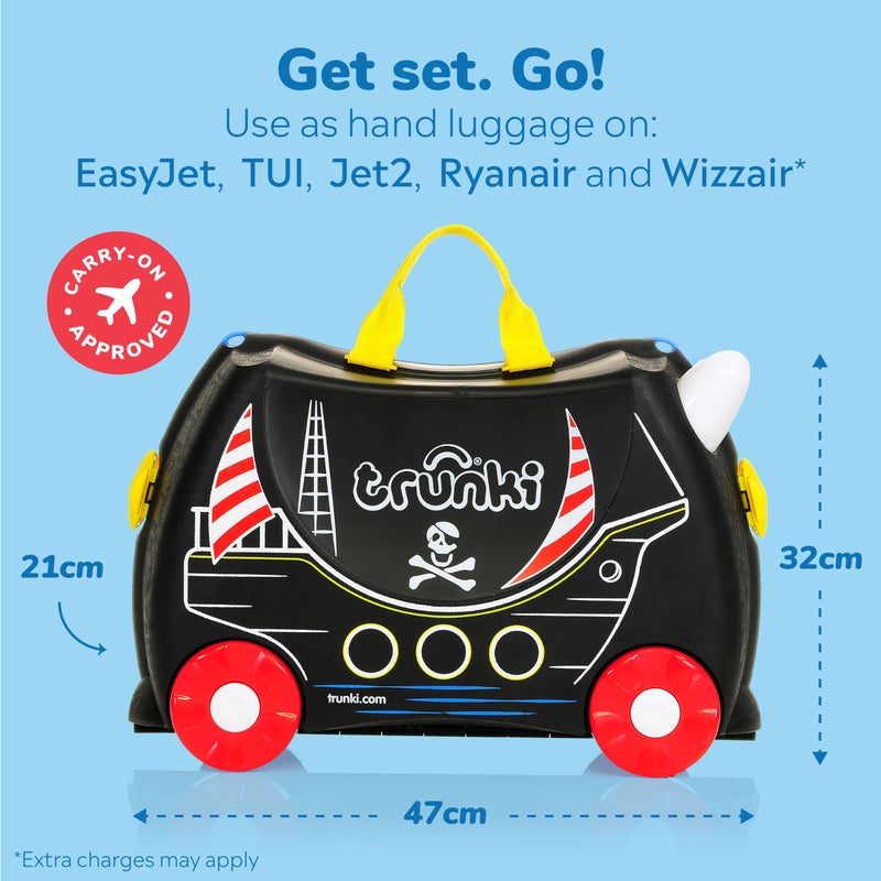 trunki Trunki Pedro Pirate Kids' Luggage, Black, 18 Litres 0312-GB01  - Image 2