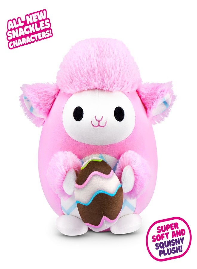 SNACKLES ZURU Snackles 8-inch Plush Easter Edition, Cuddly Squishy Comfort Lamb with Cake Treat Accessory - Image 3