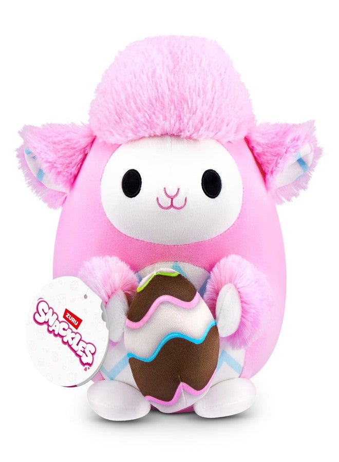 SNACKLES ZURU Snackles 8-inch Plush Easter Edition, Cuddly Squishy Comfort Lamb with Cake Treat Accessory - Image 2
