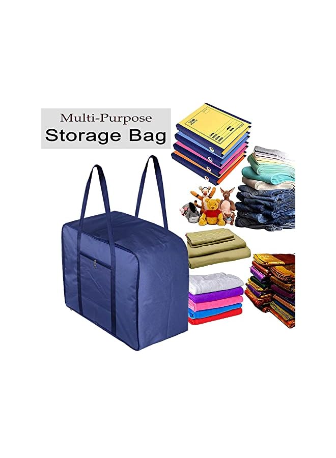 Kuber Industries Home Moisture Proof Wardrobe Organizer Storage Bag For Clothes With Zipper Closure And Handle Royal Bluehs43Hearth26649 - Image 4