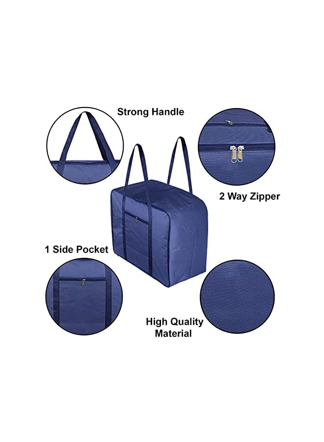 Kuber Industries Home Moisture Proof Wardrobe Organizer Storage Bag For Clothes With Zipper Closure And Handle Royal Bluehs43Hearth26649 - Image 3