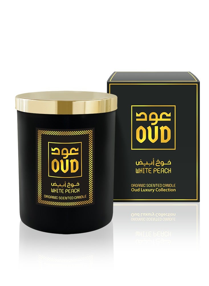 Oud Luxury Collection Oud Organic Scented Candle - White Peach 220ml  - Image 2