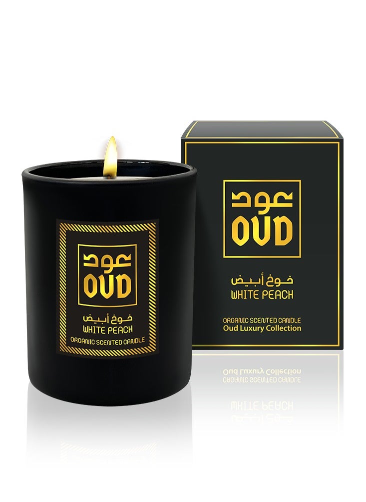 Oud Luxury Collection Oud Organic Scented Candle - White Peach 220ml  - Image 3