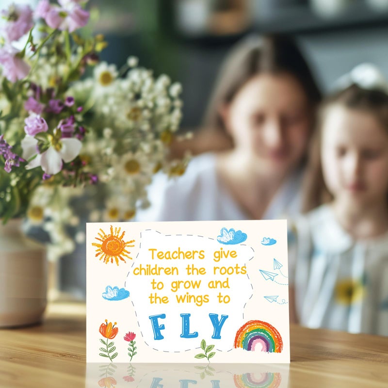 GRADESIN 24 Pack Teacher Appreciation Cards Bulk with Envelopes - 300GSM Thick and Blank Teacher Thank You Cards for Teacher Appreciation Week Best Teacher of the Year Teachers Day - Image 5