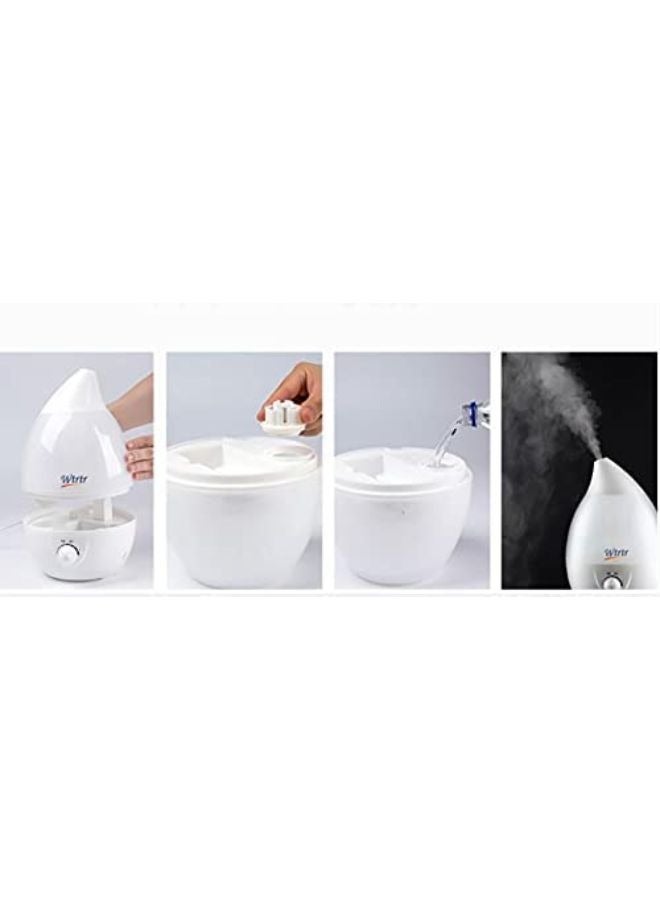 وترتر مرطب هواء Wtrtr Cool Mist لغرفة النوم، مرطب هواء بالموجات فوق الصوتية سعة 3 لتر للأطفال، وحدة ترطيب ممتازة، تشغيل هادئ للغاية وإيقاف تلقائي (وردي) - Image 3