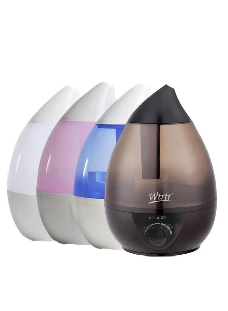 وترتر مرطب هواء Wtrtr Cool Mist لغرفة النوم، مرطب هواء بالموجات فوق الصوتية سعة 3 لتر للأطفال، وحدة ترطيب ممتازة، تشغيل هادئ للغاية وإيقاف تلقائي (وردي) - Image 1