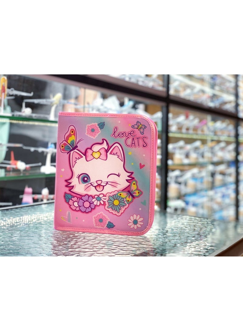 VEST Kids Painting Stationery Set 20×25×3.5cm for Children Graffiti Art Creation Painting Enlightenment Daily Writing Cute Cat Cartoon Pattern Portable Zipper Full Painting Stationery Gift Box Colored Pencils Creative Markers Pen Multicolour notebook stationery set - Image 5