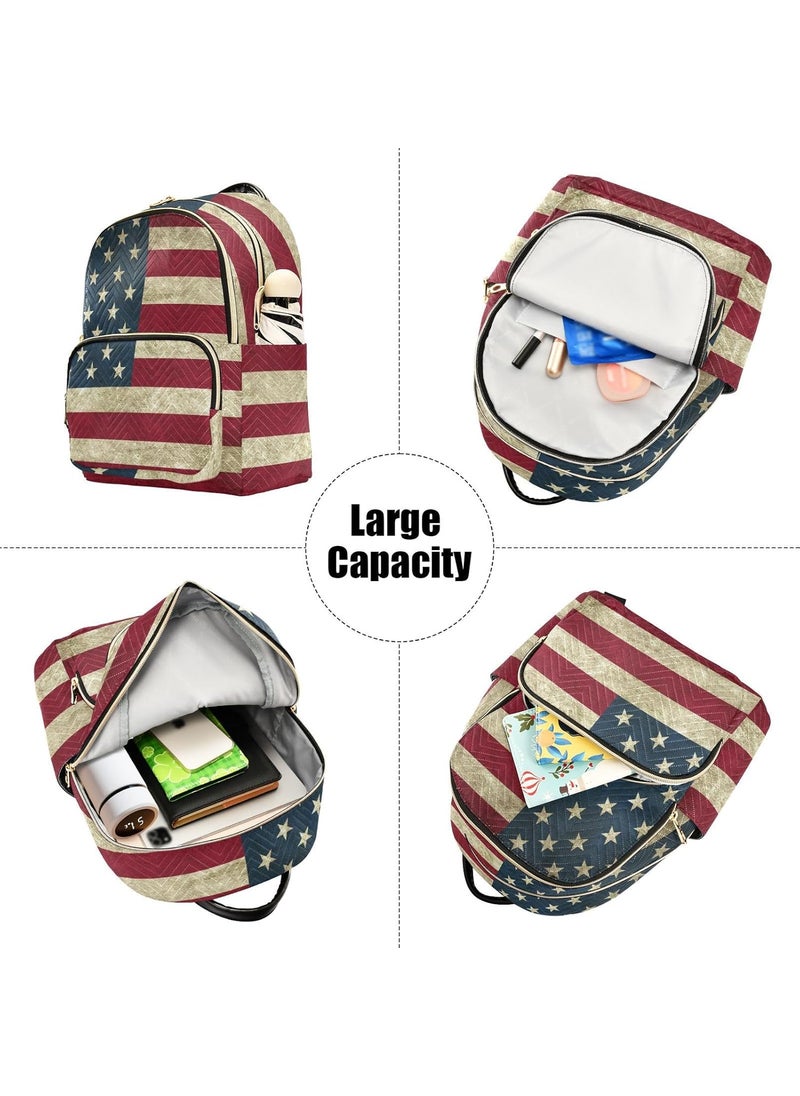 ALAZA ALAZA Vintage American Flag Mini Backpack Purse for Women Travel Bag Fashion Daypack Back Pack Shoulder Bag  - Image 5