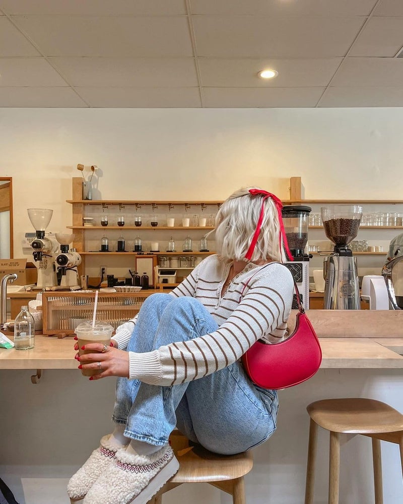 Ayesha Red Hair Bows Clips Coquette Ribbon Bowknot with Long Tail Princess Hair Bows French Barrettes Hair Accessories for Women Girls 4pcs (red) - Image 3