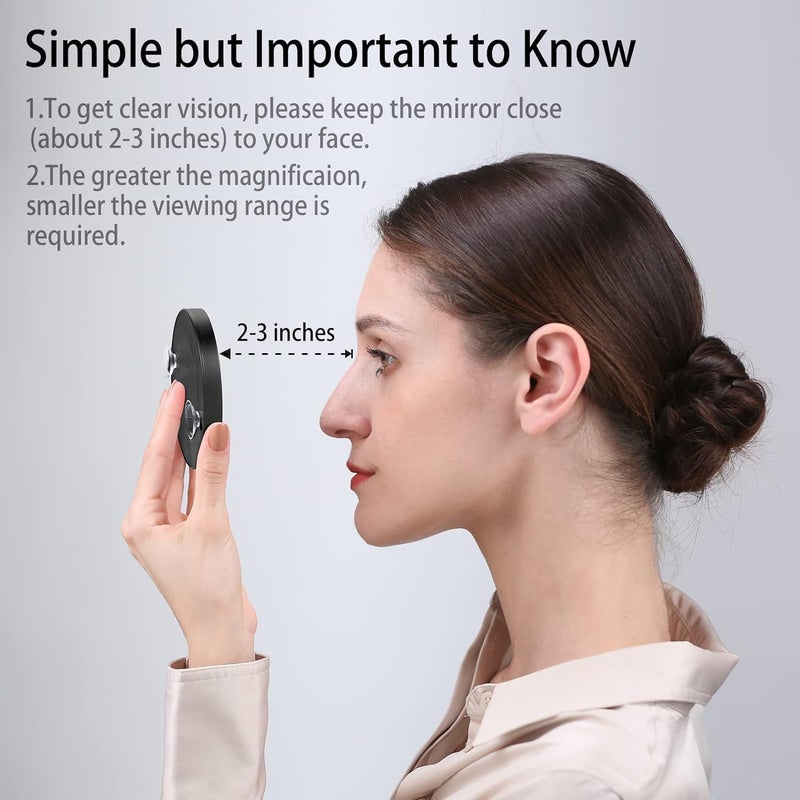 DARDRIS 10X Magnifying Mirror with 3 Suction Cups Makeup Mirror with 10X Magnification Magnified Makeup Mirror Portable Handheld Cosmetic Mirror for Travel Makeup - Image 5