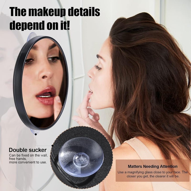DARDRIS 10X Magnifying Mirror with 3 Suction Cups Makeup Mirror with 10X Magnification Magnified Makeup Mirror Portable Handheld Cosmetic Mirror for Travel Makeup - Image 4
