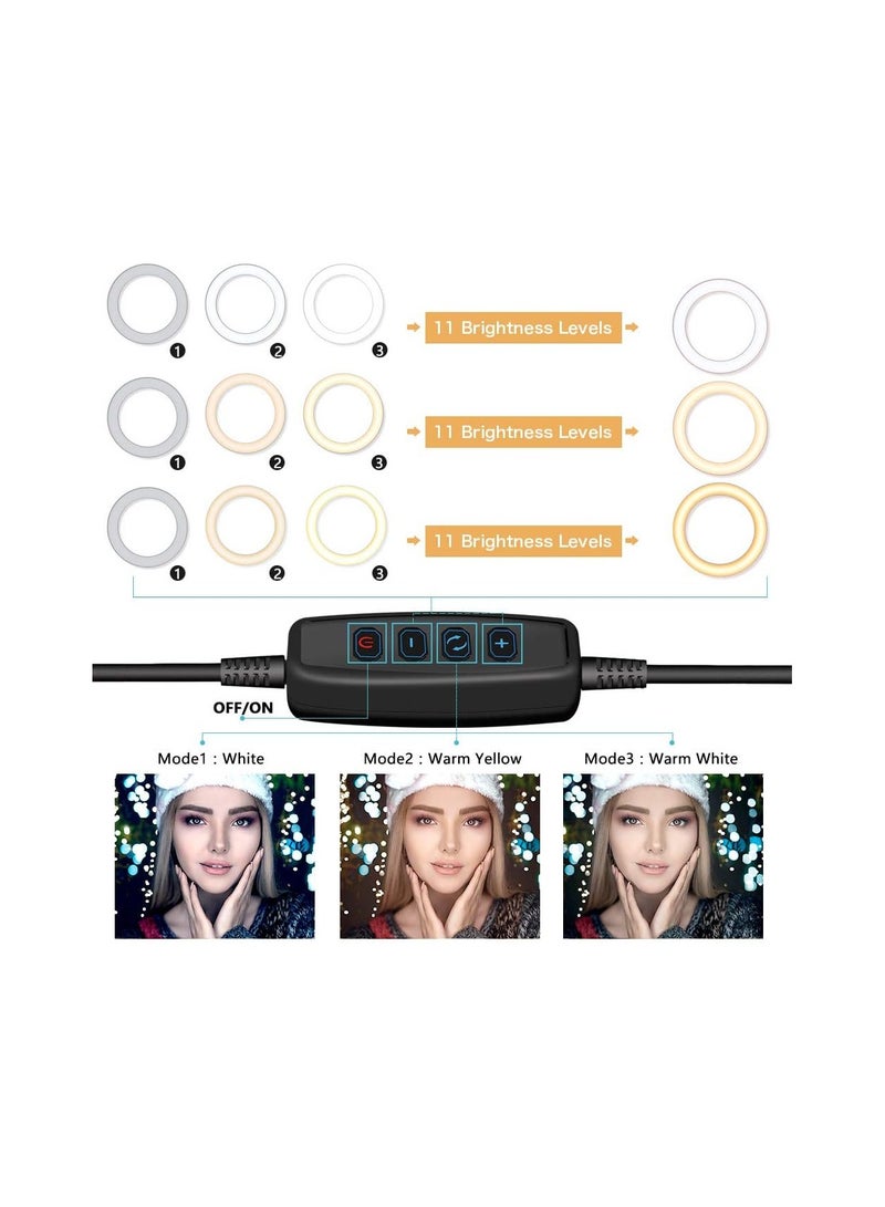 10" LED Ring Light with Tripod Stand & Phone Holder – 3 Light Modes, 11 Brightness Levels - Image 4