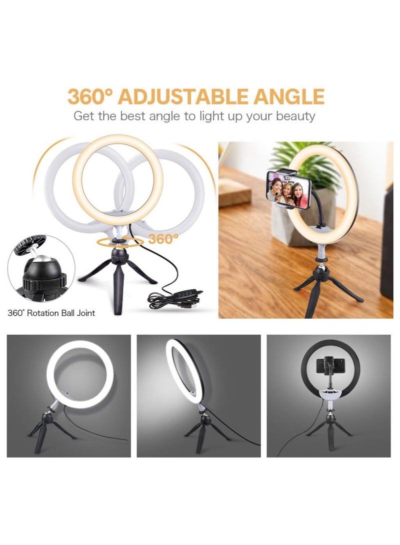10" LED Ring Light with Tripod Stand & Phone Holder – 3 Light Modes, 11 Brightness Levels - Image 5