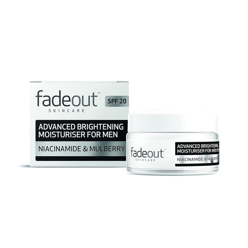 Fade Out Advanced Brightening Moisturiser Cream For Men Exfoliating Daily Moisturiser With Spf20 With Niacinamide  Mulberry 2 X 50Ml - Image 2