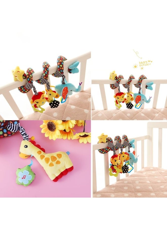 TOYMYTOY TOYMYTOY Car Seat Stroller Toys Kid Baby Spiral Bed Stroller Toy Monkey Elephant Educational Plush Toy Car Seat Hanging Toys  - Image 2