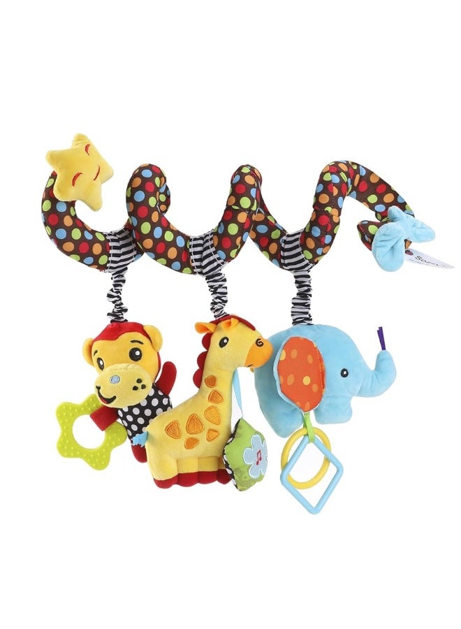TOYMYTOY TOYMYTOY Car Seat Stroller Toys Kid Baby Spiral Bed Stroller Toy Monkey Elephant Educational Plush Toy Car Seat Hanging Toys  - Image 3