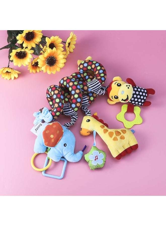 TOYMYTOY TOYMYTOY Car Seat Stroller Toys Kid Baby Spiral Bed Stroller Toy Monkey Elephant Educational Plush Toy Car Seat Hanging Toys  - Image 5