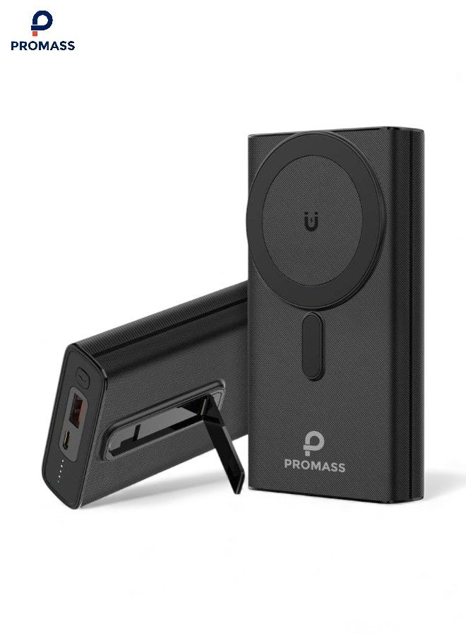 بروماس باور بانك لاسلكي مغناطيسي ميج سيف 20000 ميلي امبير في الساعة 15 واط مع منفذ USB-سي 20 واط ومنفذ كيو سي 3.0 22.5 واط وشاشة LCD متوافق مع ايفون 17 16 15 14 13 12 11 برو ماكس و جالكسي S25 S24 S23 S22 الترا (صنعت وفقاً لمعايير النقل الجوي و آمنه لركوب الطائرة) - Image 1