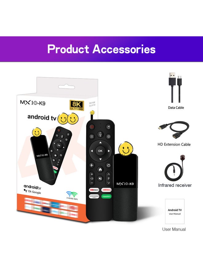 MX10 K9 HD 8K TV Set Top Box Dual-band Bluetooth 5G Wireless WiFi Network Box ATV-Color:MX10 K9 - Image 2
