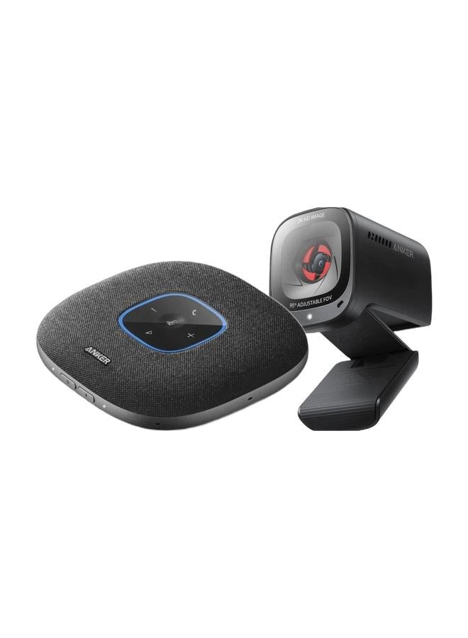 PowerConf S3 Speakerphone Plus 6 Mics, Enhanced Voice Pickup, 24H Call Time, App Control, Bluetooth 5, USB C, Conference Speaker Compatible With Leading Platforms, Home Office & PowerConf C200 2K Mac Webcam For Laptop, Computer Camera, With AI-Noise Canceling Microphones, Stereo Mics, Adjustable Field Of View, Low-Light Correction, Built-in Privacy CoverBundle