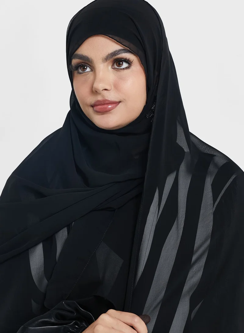 Khizana Puff Sleeve Abaya With Sheila