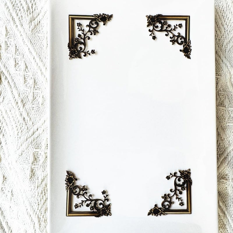 Koolemon 24Pieces Vintage Frame Corner Stickers, Scrapbook Decorative Paper Stickers, Retro Photo Border Sticker for DIY Journal Album Scrapbooking Diary Embellishment (Bronze) - Image 5