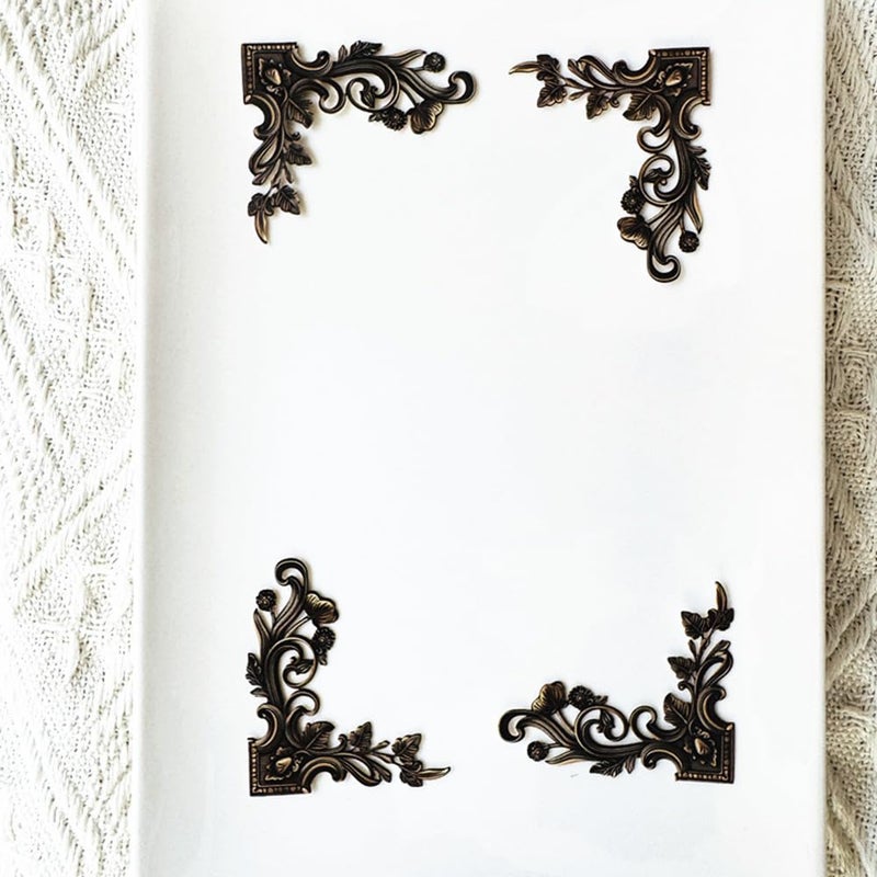 Koolemon 24Pieces Vintage Frame Corner Stickers, Scrapbook Decorative Paper Stickers, Retro Photo Border Sticker for DIY Journal Album Scrapbooking Diary Embellishment (Bronze) - Image 4
