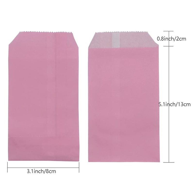 Amsthow Glassine Bags 3.15 x 5.12-inch Paper Treat Pink Cookie Small Wax Greaseproof Bakery Flat Pastry Bags for Cake Slices Candy Chocolate Pastries Snacks100Pcs - Image 2