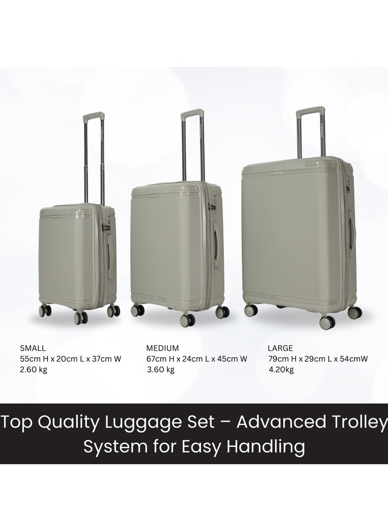 GIORDANO Giordano League Luggage Set PP Hardshell Travel Business Suitcase, Durable Hardside Unbreakable Lightweight Expandable Anti-theft Zip 4 Double Wheel TSA Lock 3pcs Trolley (20+24+28 Inch).Champagne  - Image 5