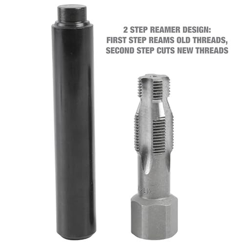 OEMTOOLS أداة OEMTOOLS 25647 لإصلاح شمعات الإشعال، مجموعة مكونة من 5 قطع، مثقاب خيوط M14-1.25 وإدخالات خيوط، تشمل 3 إدخالات خيوط، 1 مثقاب، وأداة تشكيل واحدة - Image 3