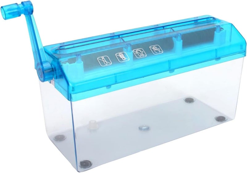 Blue Manual Hand Shredder Portable Paper Cutter Small Cutting Machine - Image 1