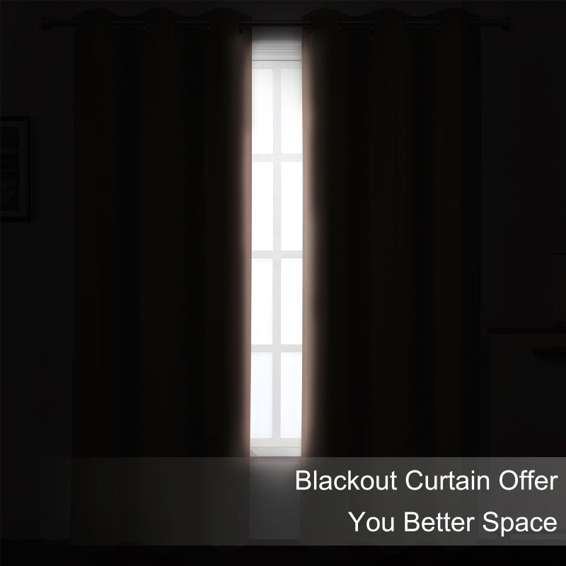 LEMOMO Blackout Curtains 52 x 84 inches Long Blush Curtains Set of 2 Panels Thermal Insulated Room Darkening Curtains for Bedroom - Image 3