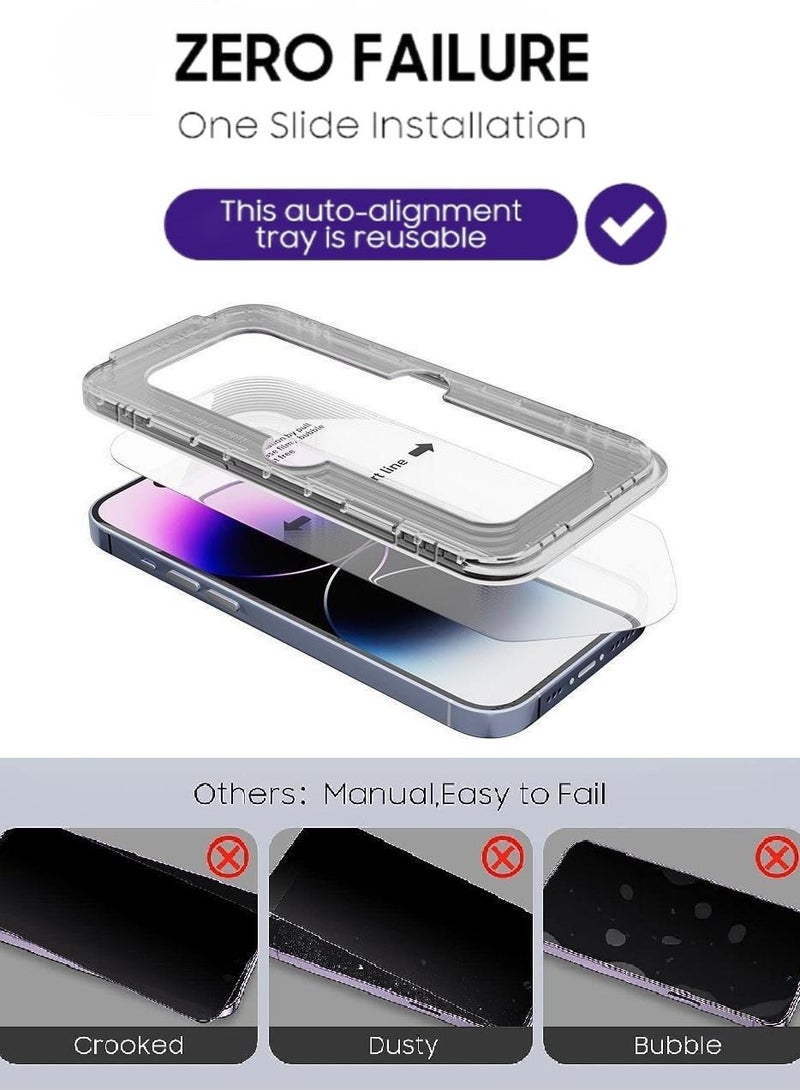 كولور فانس واقي شاشة iPhone 15 Pro Max (تركيب خالٍ من الغبار لعام 2023) تغطية كاملة لطبقة من الزجاج المقسى صلابة 9H خالية من الفقاعات - Image 2