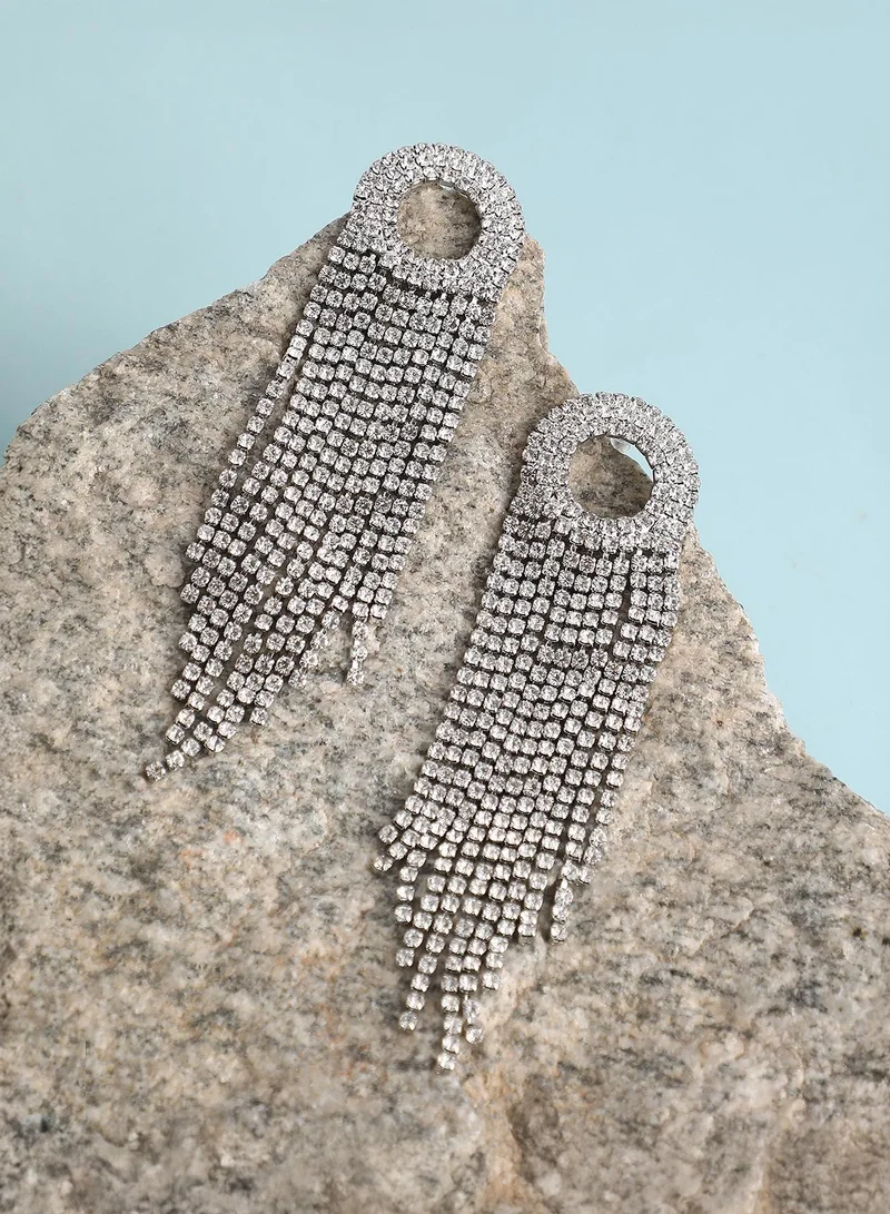 SOHI SOHI Women's The Circular-Bling Drop Earrings For Party Wear | Crystal  Colour | Alloy Material | Push Back Closure | Artificial Stone Earrings | Drop Earrings For Women & Girls