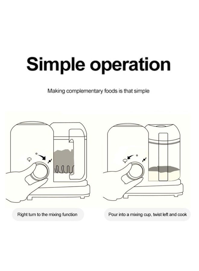 2-in-1 Baby Food Maker,Baby Food Blender Electric Steamer Food Supplement Cooking Mixing Mini Food Grinder Cooking，Green