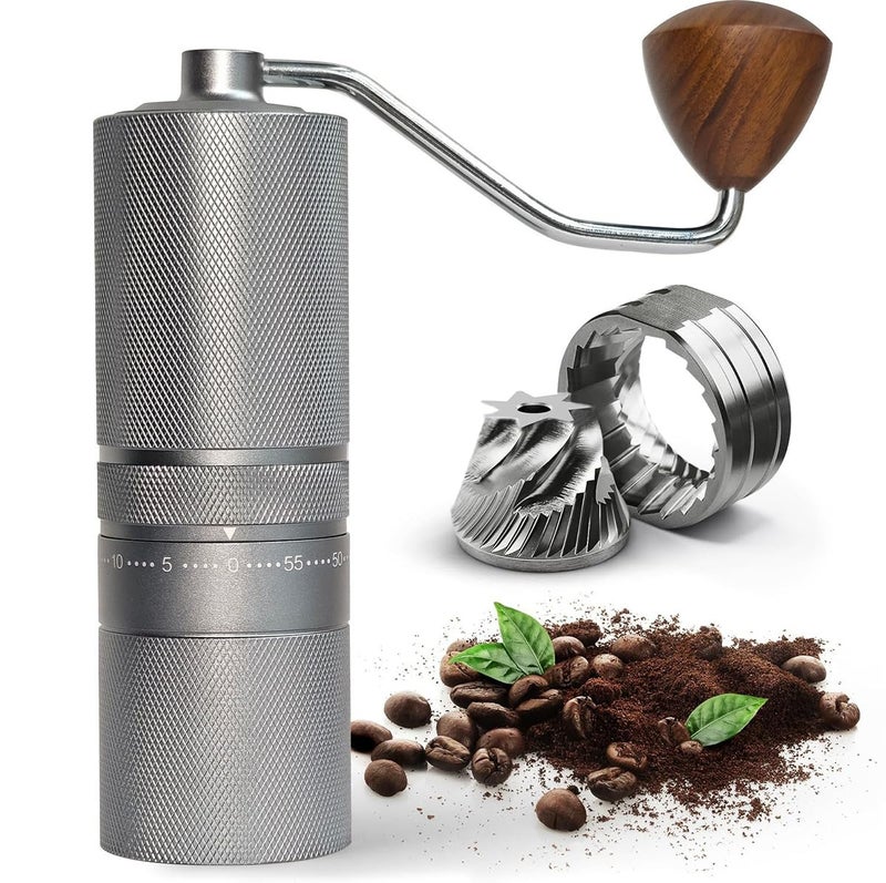 TOBEFORT Manual Portable Coffee Grinder with 7 Star Conical Burr 60 Clicks External Adjustment FullMetal Coffee Grinder for Coffee Bean Grinder for Espresso French Press Travel Camping Home Office Use - Image 2