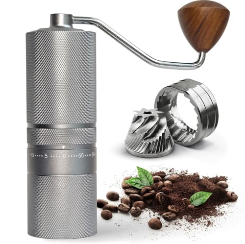 TOBEFORT Manual Portable Coffee Grinder with 7 Star Conical Burr 60 Clicks External Adjustment FullMetal Coffee Grinder for Coffee Bean Grinder for Espresso French Press Travel Camping Home Office Use - Image 1