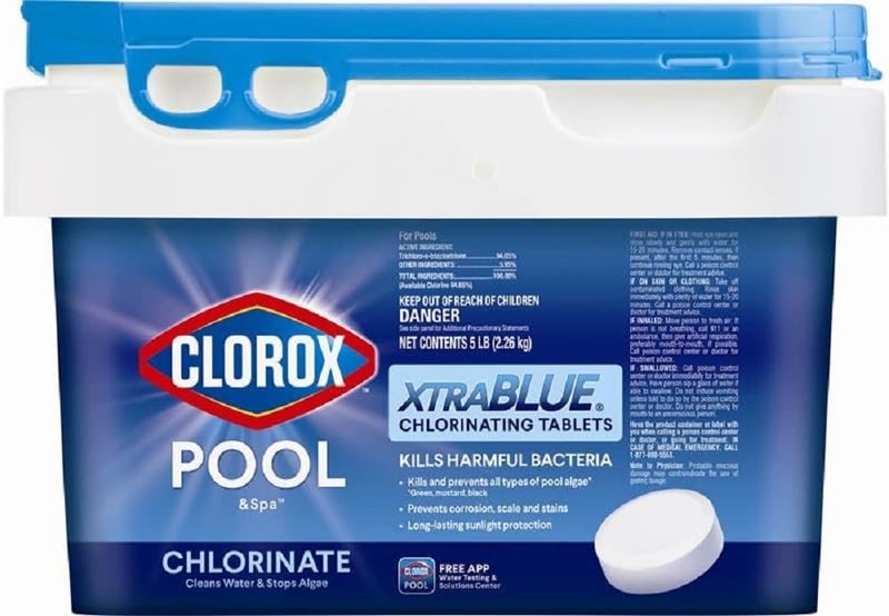 CLOROX POOL & Spa Clorox Pool&Spa XTRABLUE 3” Chlorinating Tablets, Individually Wrapped, Kills Bacteria & Stops Algae (5 LB) - Image 1