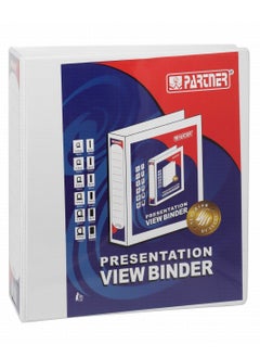PARTNER Two Ring Presentation Ring Binder White 50mm Spine  - Image 1