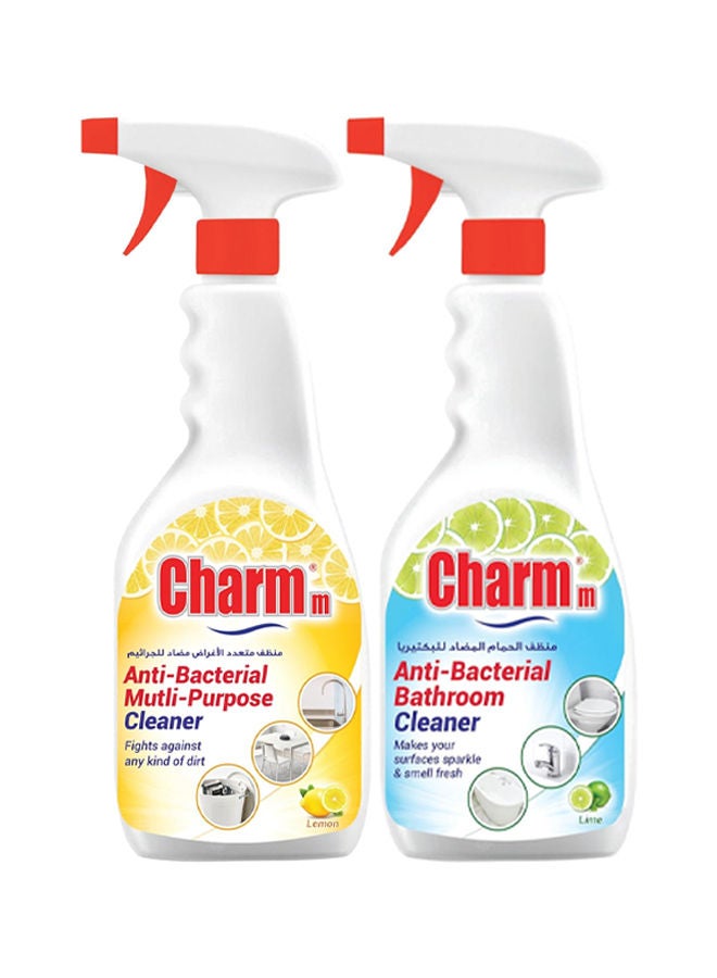 تشارم بخاخ منظف الحمامات والمضاد للبكتيريا متعدد الأغراض، 650 مل، عبوة من قطعتين - Image 1