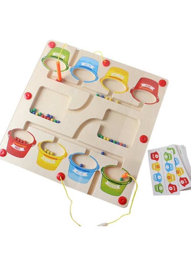 New Children's Wooden Color Classification Magnetic Counting Bead Shifting Magnetic Pen Early Education Educational Toys - Image 5