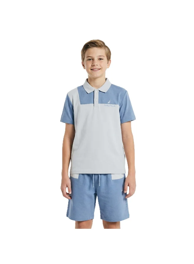 Boys T-shirt and Short Set With Cut & Sewn Panel