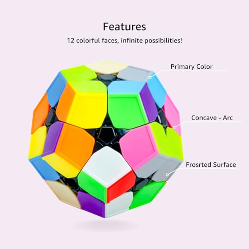 Cubelelo Drift Megaminx 2x2 Stickerless Speedcube Puzzle for Kids & Adults | 12 Sided Unique Challenging Puzzle with Adjustable Tension & Anti-pop Design - Image 4