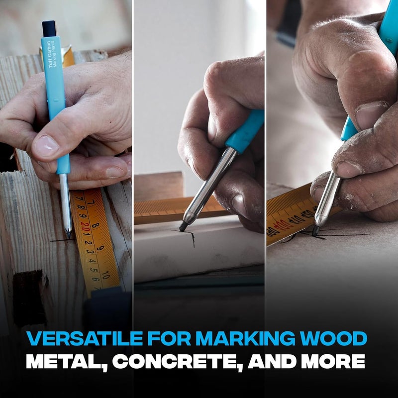 Ox Tools 2.88 mm Tuff Carbon Marking Carpenter Pencil Lead Refills – 10 Pack Break Resistant Graphite Replacements for Construction, Woodworking & Deep‑Hole Mechanical Pencils - Image 4