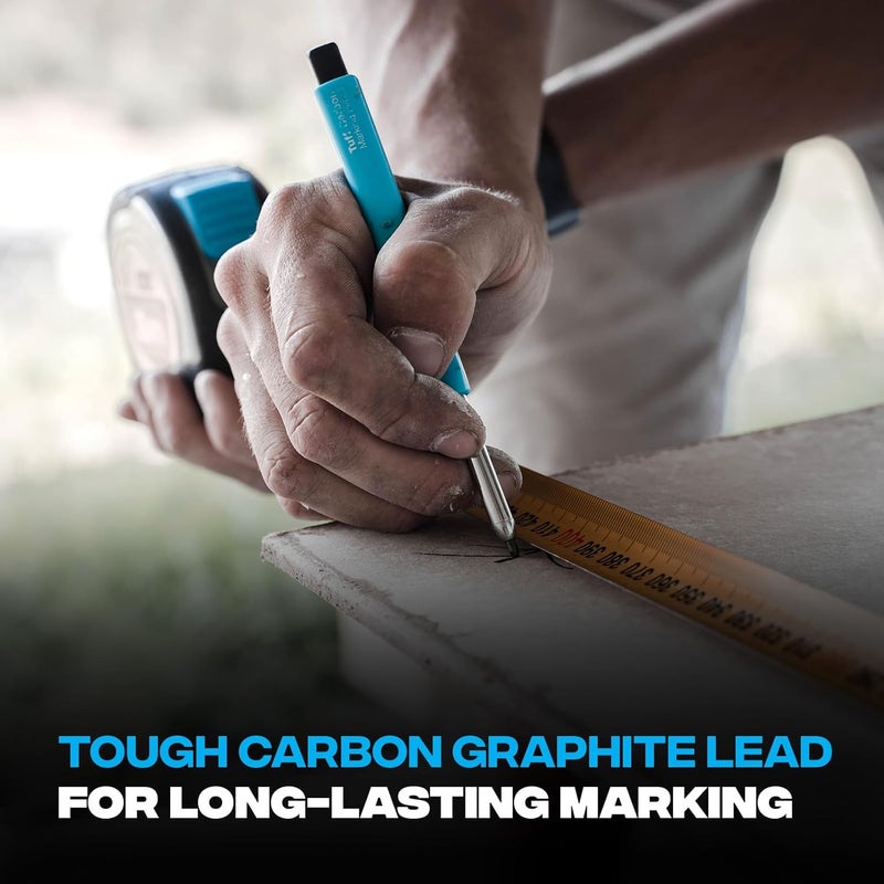 Ox Tools 2.88 mm Tuff Carbon Marking Carpenter Pencil Lead Refills – 10 Pack Break Resistant Graphite Replacements for Construction, Woodworking & Deep‑Hole Mechanical Pencils - Image 2