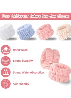Excefore Face Wash Wristbands, Wrist Towels Bands for Washing Face Microfiber Wrist Spa Wristbands Absorbent Face Whishing Wristbands for Women Girls Prevent Water Spilling Down from Your Arms (8 Pcs)  - Image 2