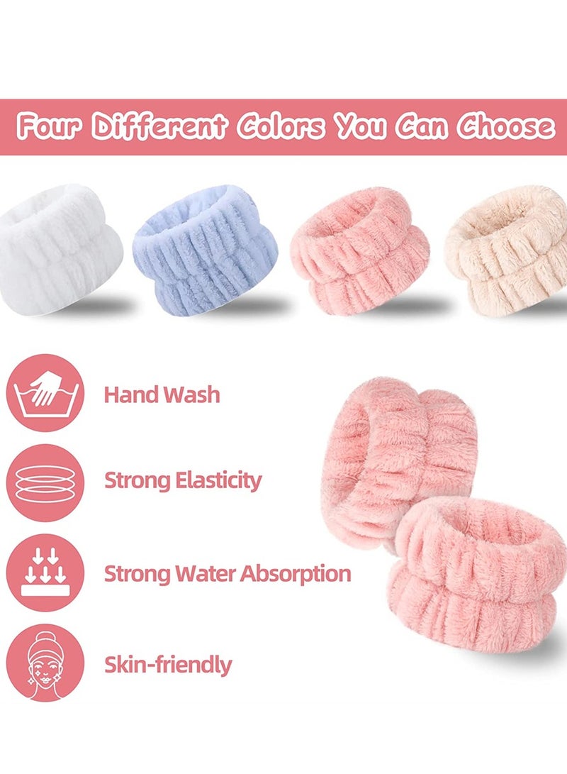Excefore Face Wash Wristbands, Wrist Towels Bands for Washing Face Microfiber Wrist Spa Wristbands Absorbent Face Whishing Wristbands for Women Girls Prevent Water Spilling Down from Your Arms (8 Pcs) - Image 2