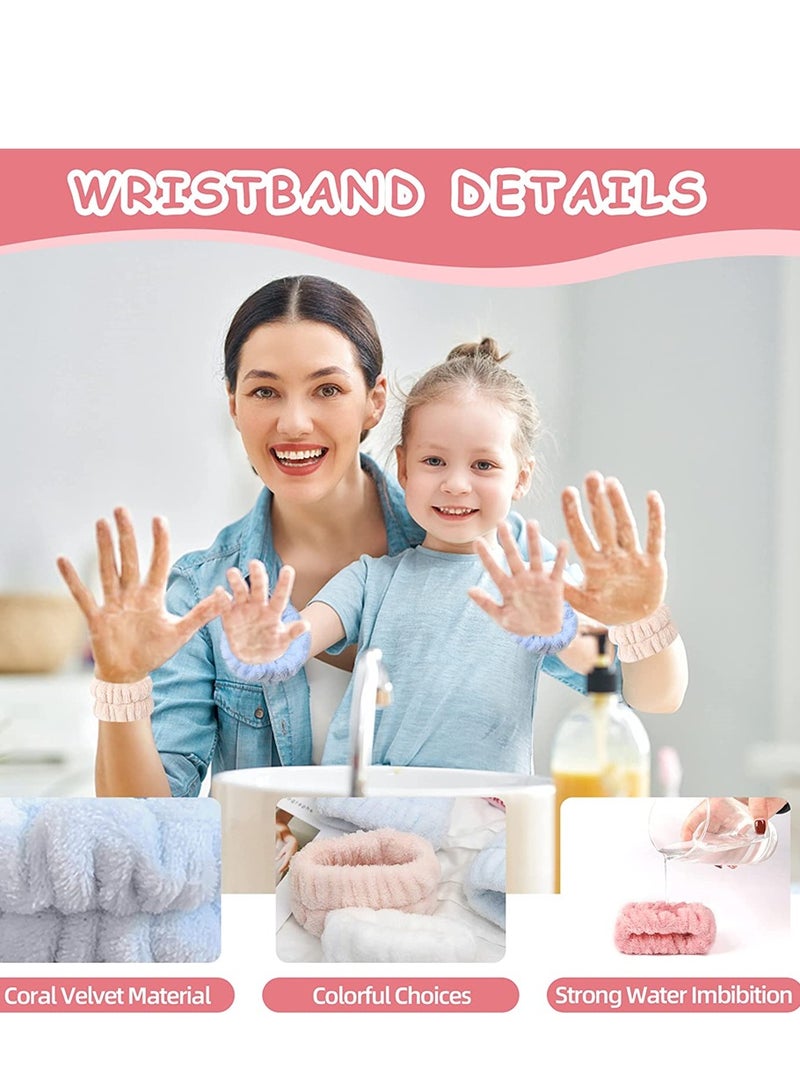 Excefore Face Wash Wristbands, Wrist Towels Bands for Washing Face Microfiber Wrist Spa Wristbands Absorbent Face Whishing Wristbands for Women Girls Prevent Water Spilling Down from Your Arms (8 Pcs) - Image 4