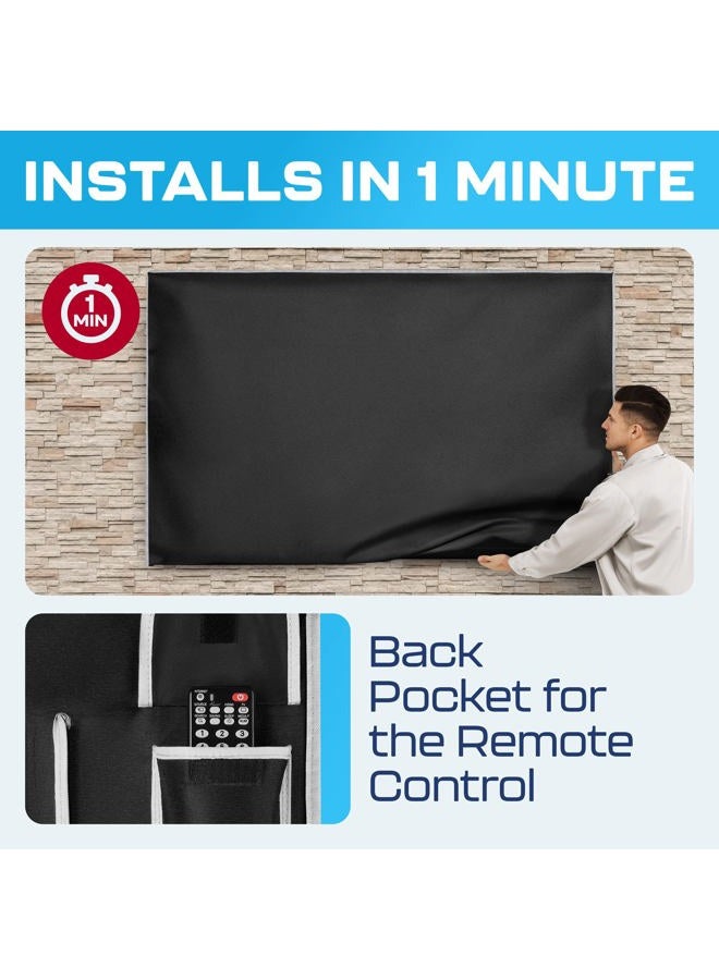 Garnetics Outdoor TV Cover 60"-65" inch - Universal Weatherproof Protector for Flat Screen TVs - Fits Most TV Mounts and Stands - Black - Image 3